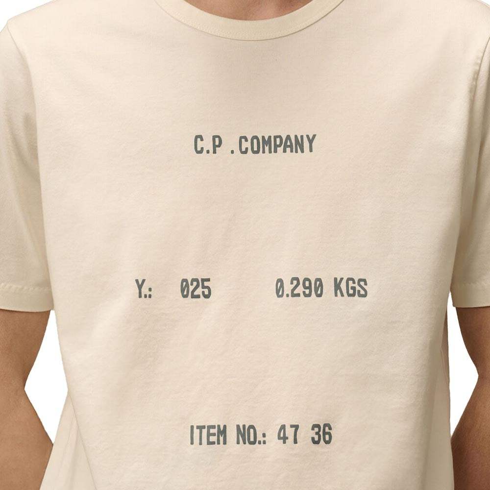 30/2 MERCERIZED JERSEY TWISTED TYPOGRAPHIC LOGO T-SHIRT