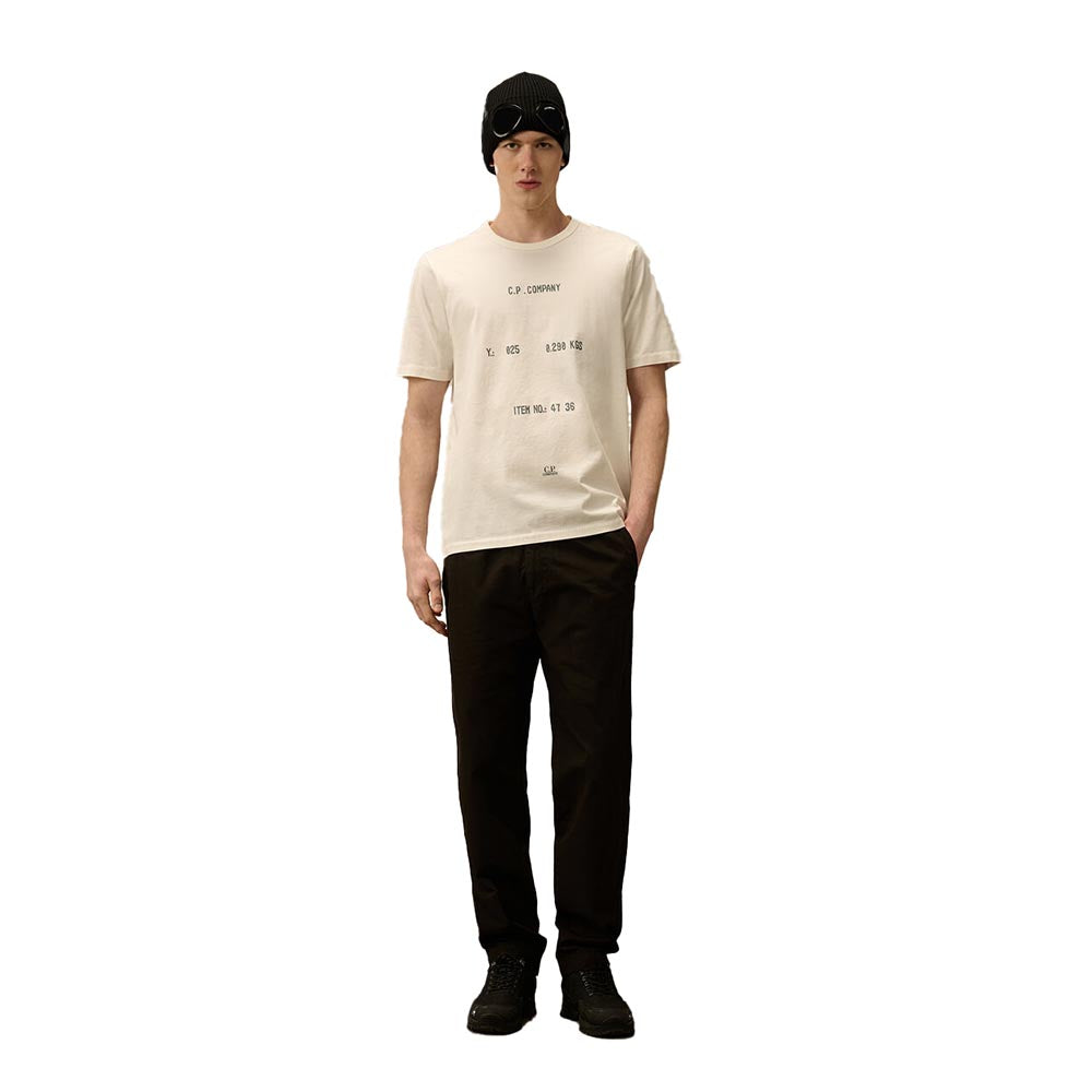 30/2 MERCERIZED JERSEY TWISTED TYPOGRAPHIC LOGO T-SHIRT