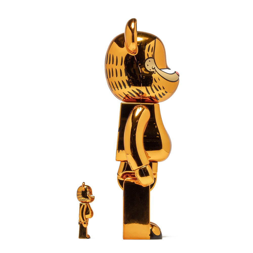 BEARBRICK 400% GARFIELD GOLD CHROME 2-PACK