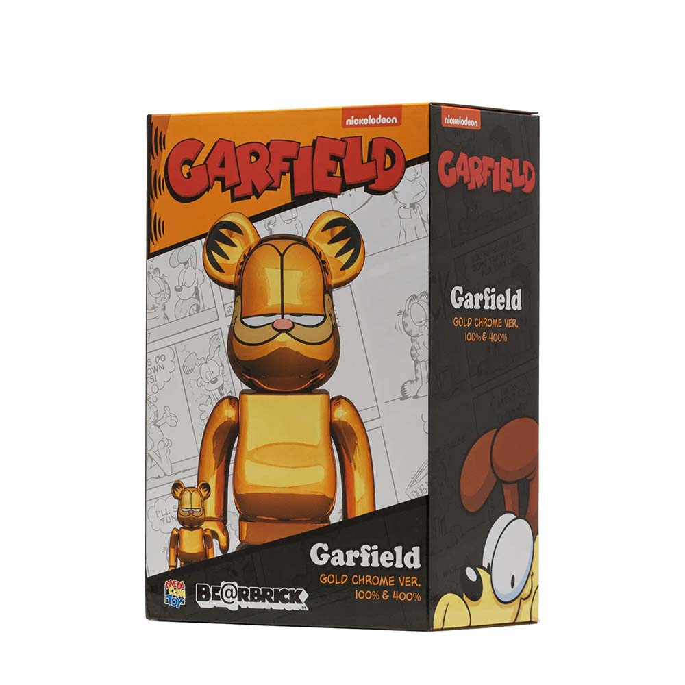 BEARBRICK 400% GARFIELD GOLD CHROME 2-PACK