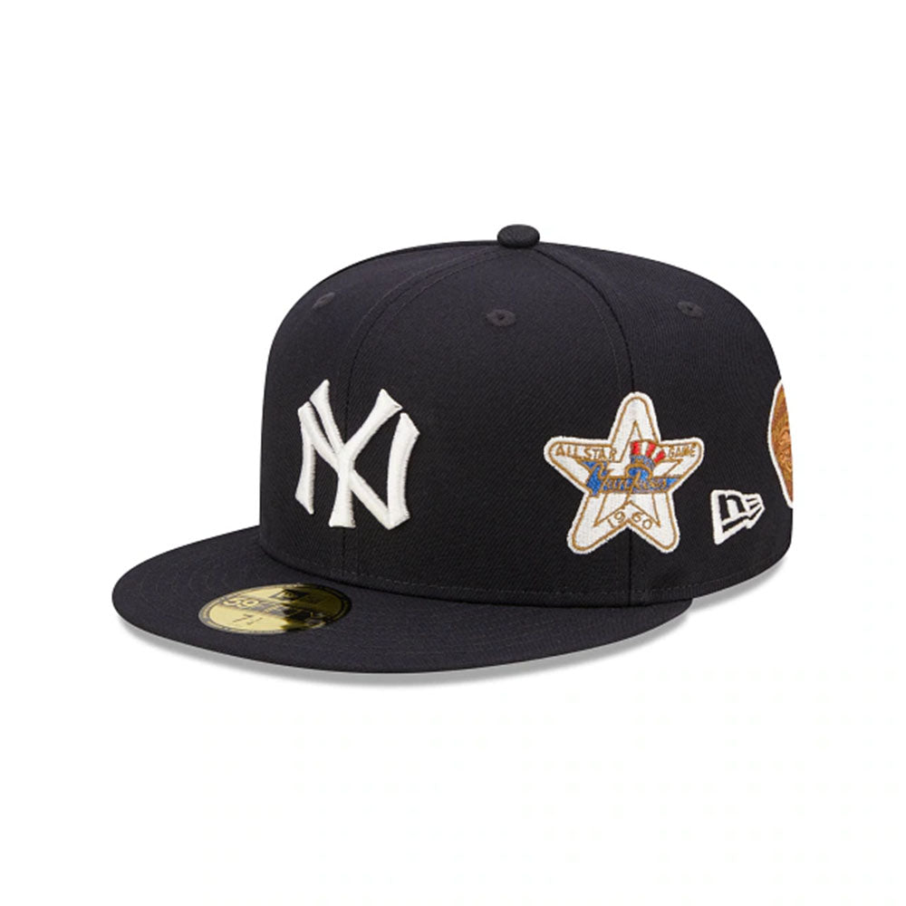 NEW YORK YANKEES COOPERSTOWN MULTI PATCH NAVY 59FIFTY FITTED CAP