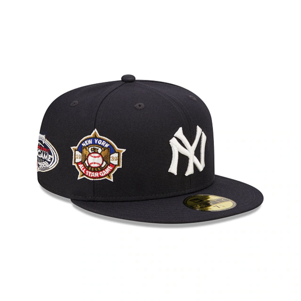 NEW YORK YANKEES COOPERSTOWN MULTI PATCH NAVY 59FIFTY FITTED CAP