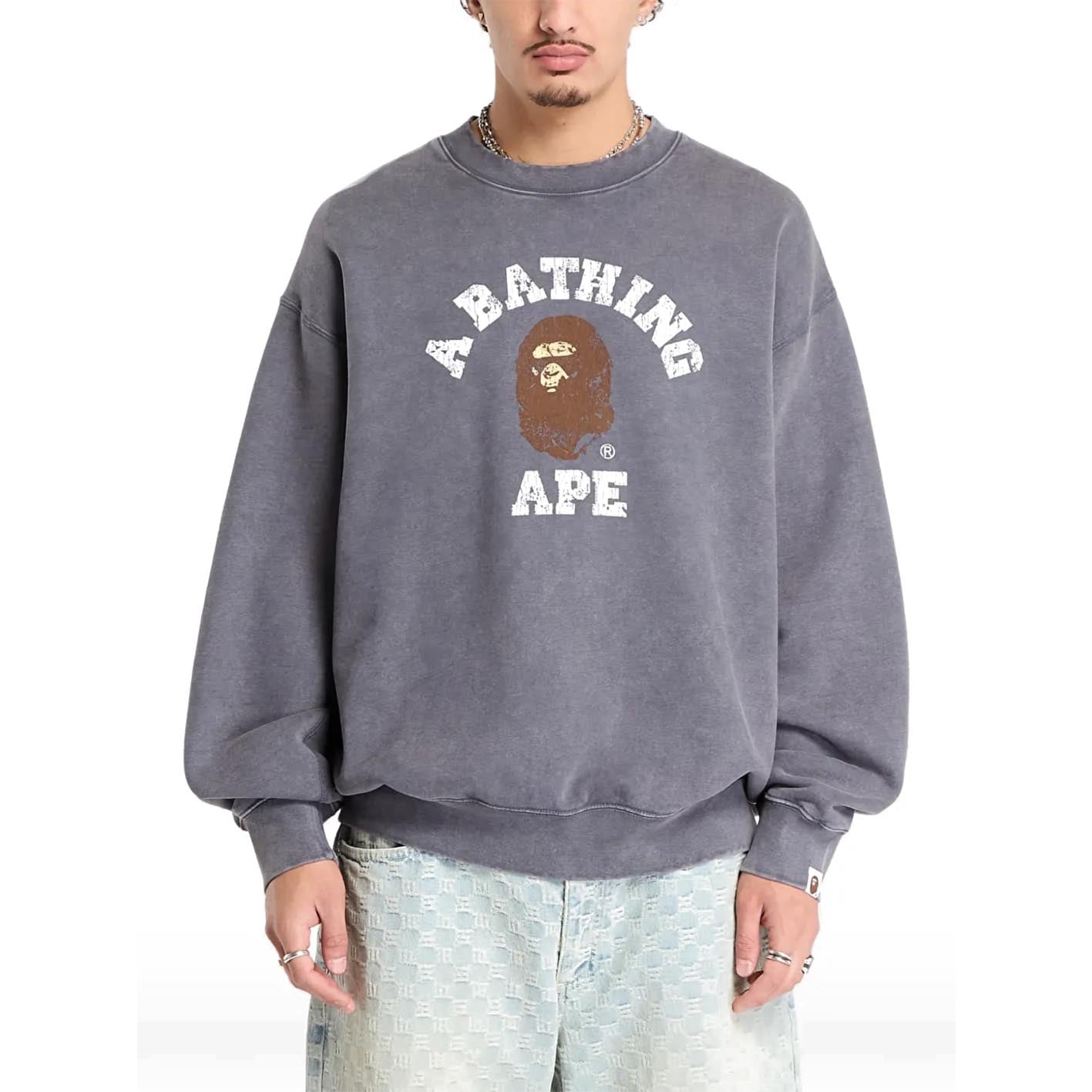 GARMENT DYE COLLEGE RELAXED FIT CREWNECK SWEAT