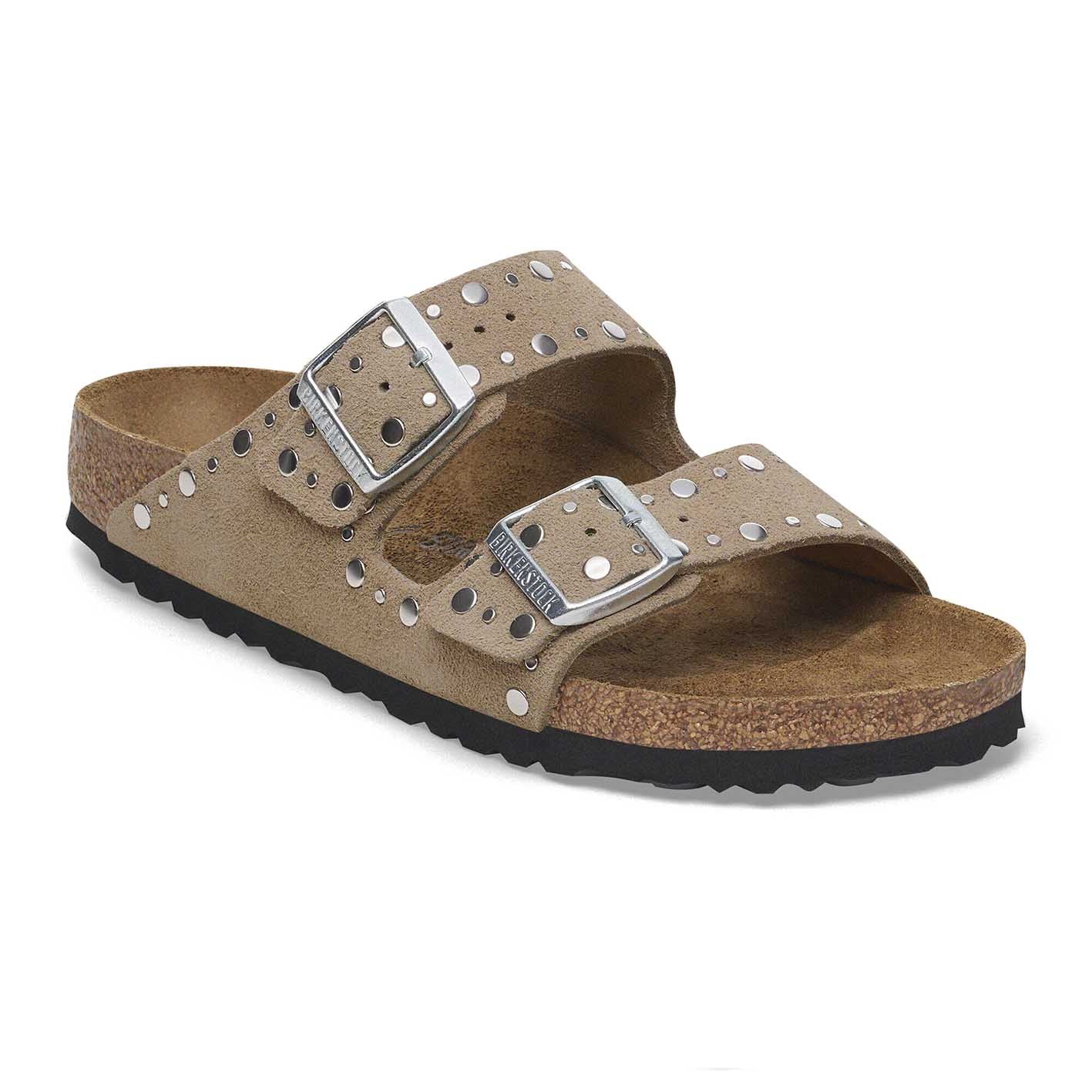 ARIZONA RIVET TAUPE SUEDE LEATHER