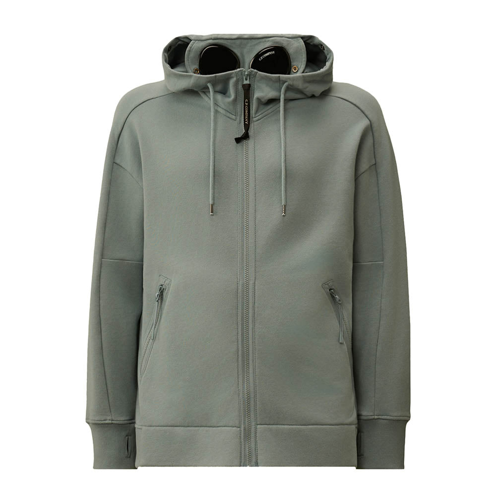 DIAGONAL RAISED FLEECE GOGGLE SWEATSHIRT