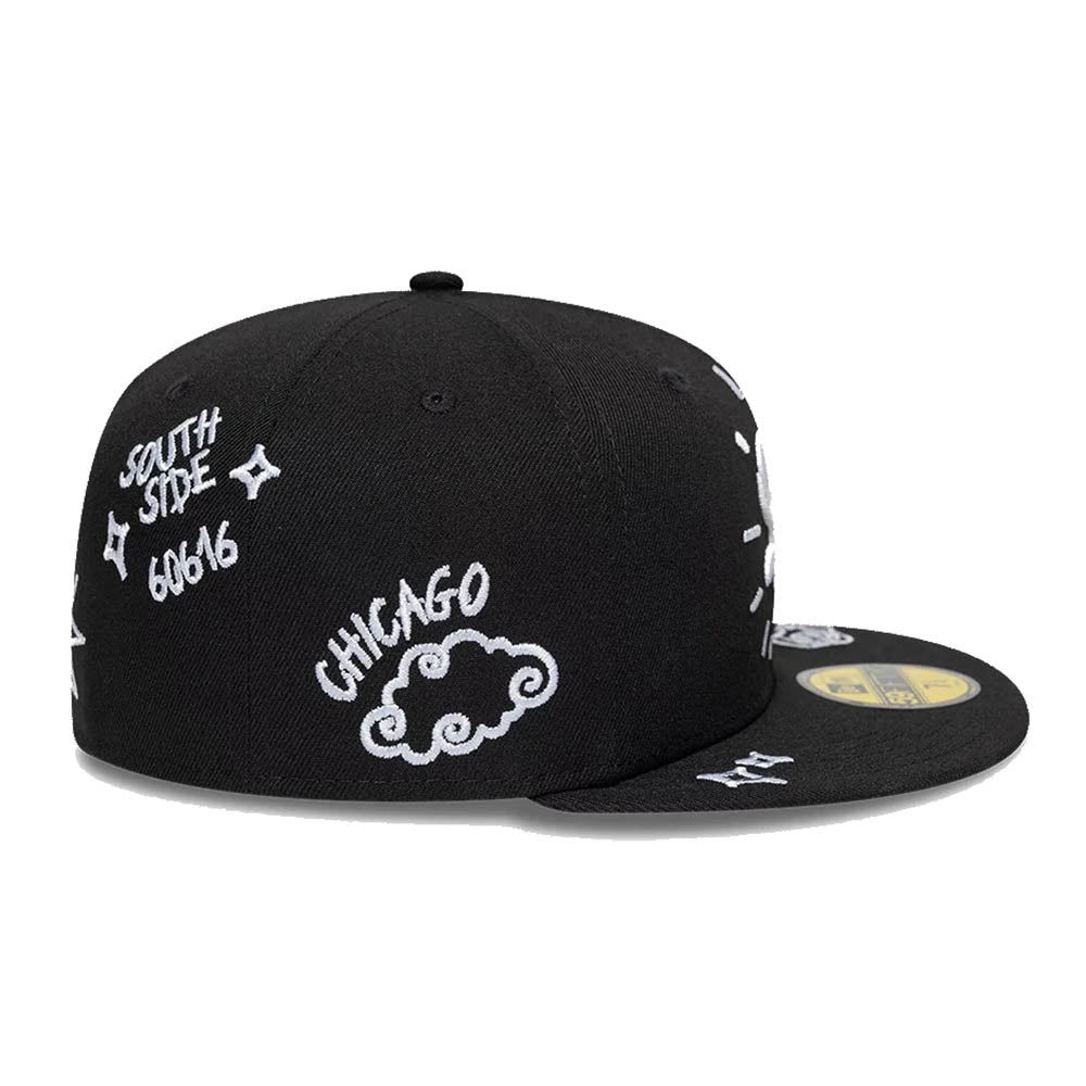 CHICAGO WHITE SOX MLB SCRIBBLE BLACK 59FIFTY CAP