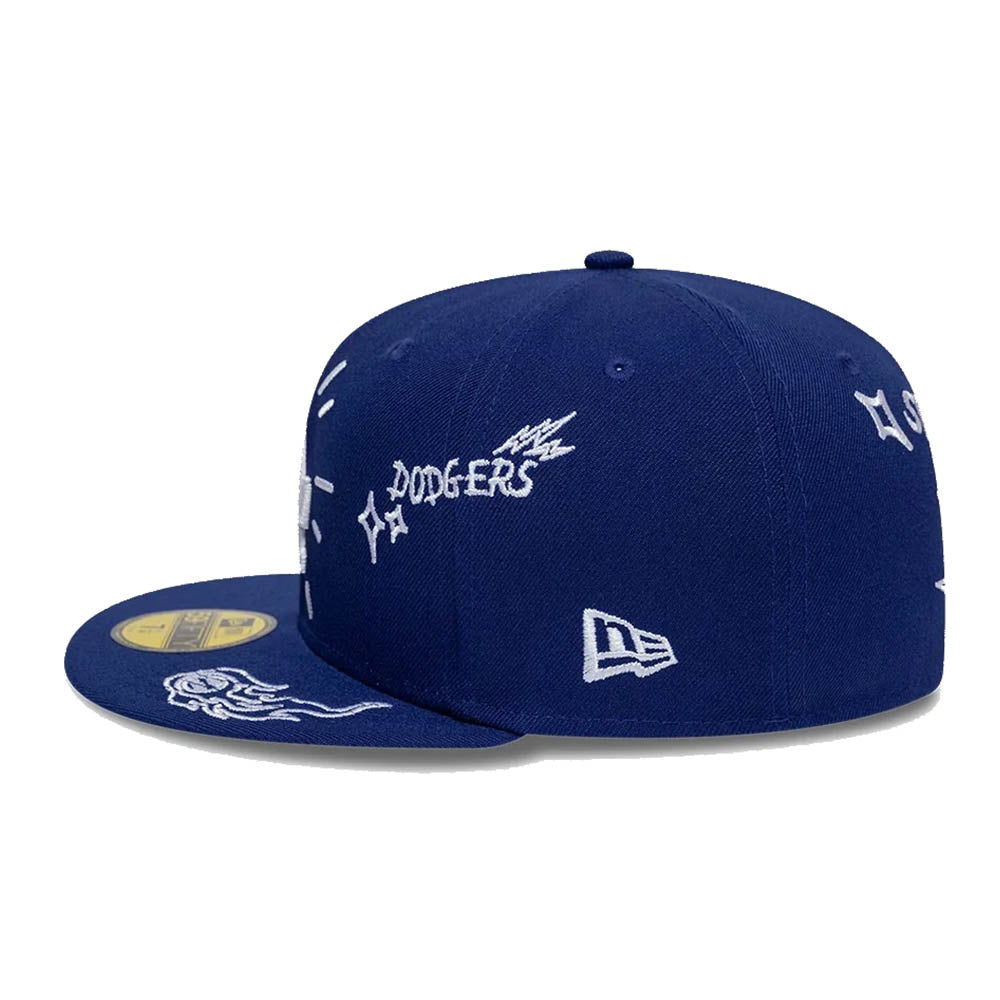LA DODGERS MLB SCRIBBLE DARK BLUE 59FIFTY CAP