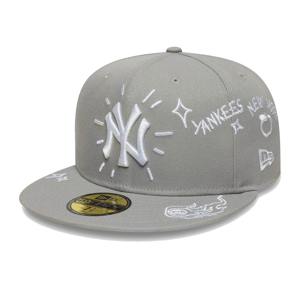 NEW YORK YANKEES MLB SCRIBBLE GREY 59FIFTY CAP