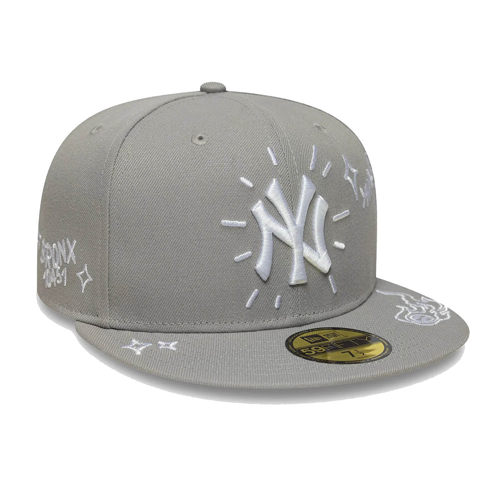 NEW YORK YANKEES MLB SCRIBBLE GREY 59FIFTY CAP