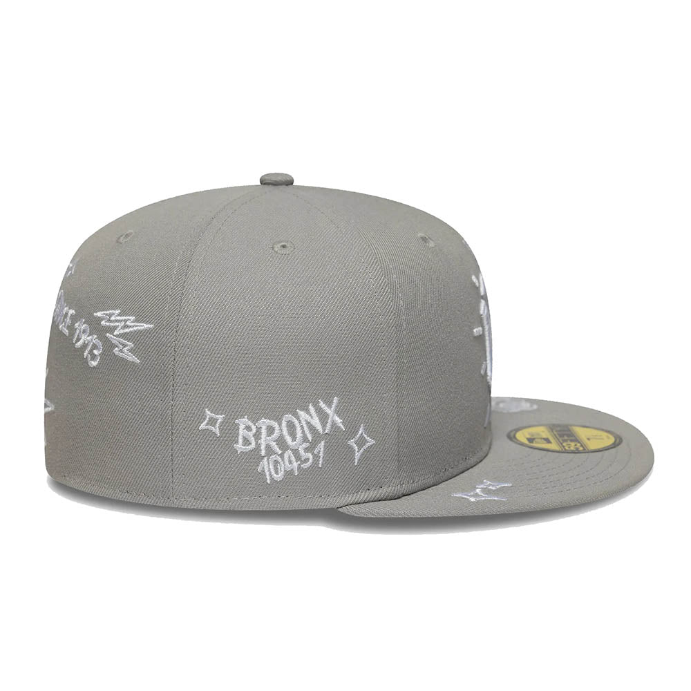 NEW YORK YANKEES MLB SCRIBBLE GREY 59FIFTY CAP