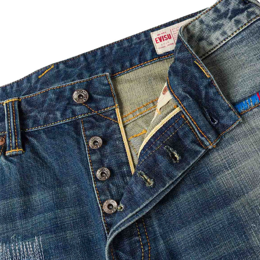 7-POCKET DESIGN WITH SEAGULL EMBROIDERY WASHED REGULAR FIT JEANS #2020