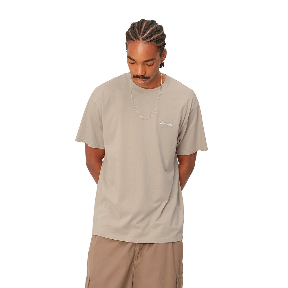 S/S SCRIPT EMBROIDERY T-SHIRT