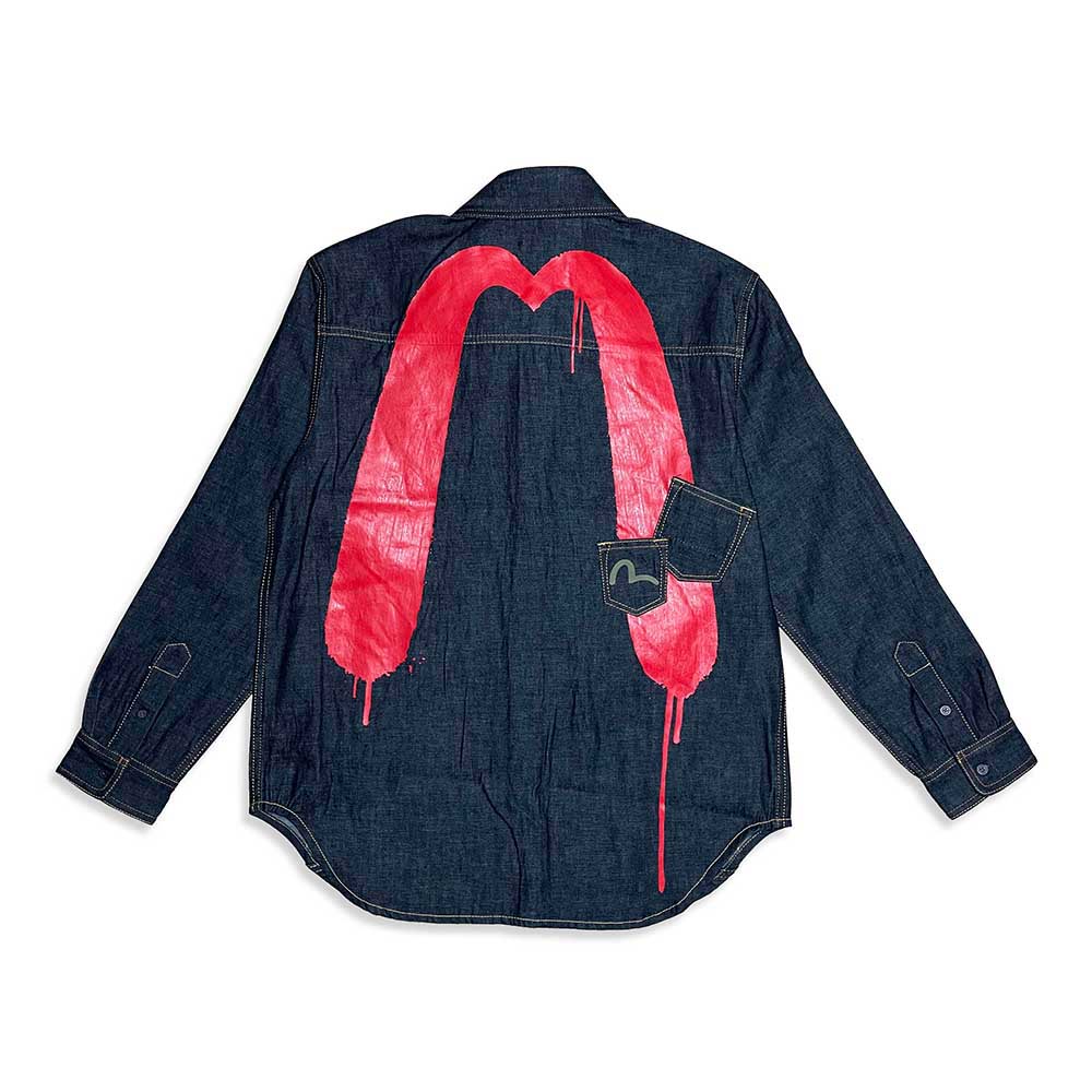 EVISU X ESFERA EBBASTA DAICOCK DENIM SHIRT