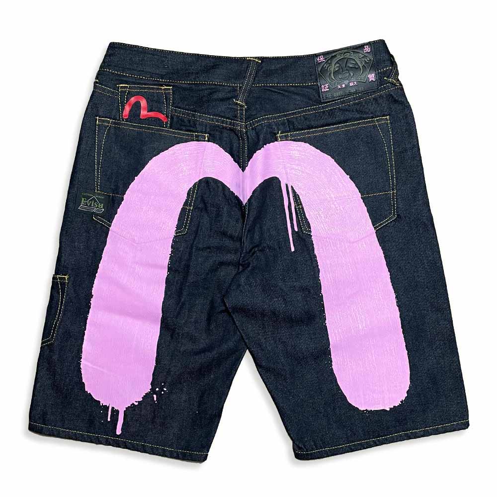 EVISU X ESFERA EBBASTA DAICOCK DENIM SHORTS