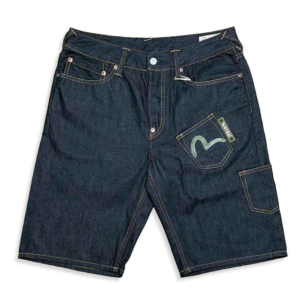 EVISU X ESFERA EBBASTA DAICOCK DENIM SHORTS