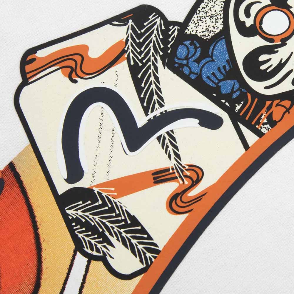 MULTI-HANAFUDA PATCHES DAICOCK PRINT T-SHIRT