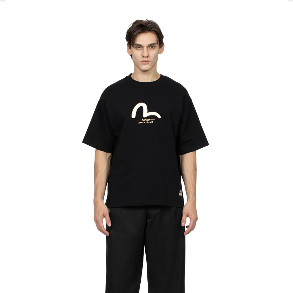 DAICOCK AND GOLD KAMON PRINT T-SHIRT