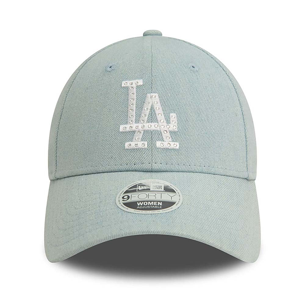 LA DODGERS WOMENS DIAMANTE DENIM LIGHT BLUE 9FORTY CAP