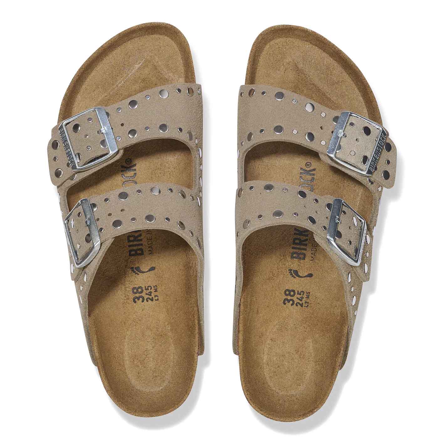 ARIZONA RIVET TAUPE SUEDE LEATHER