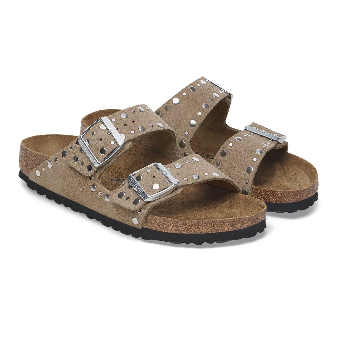 ARIZONA RIVET TAUPE SUEDE LEATHER