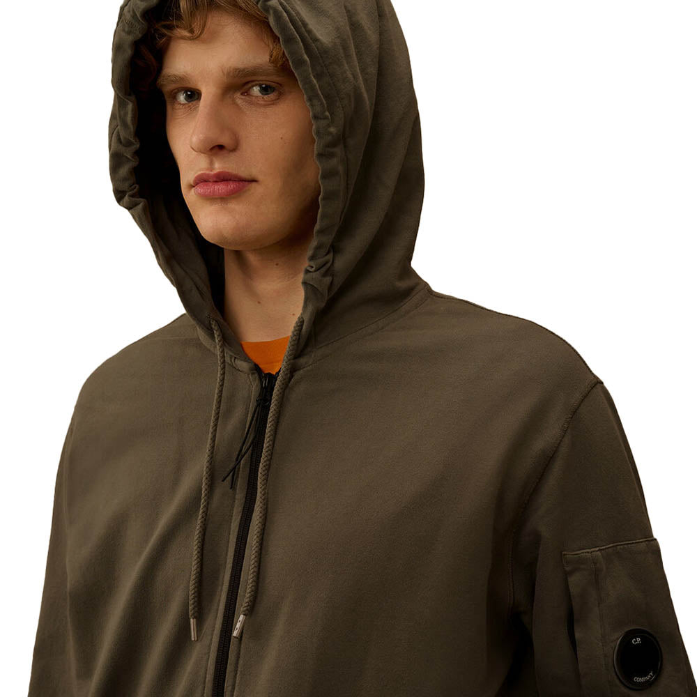 LIGHT FLEECE ZIP HOODED LENS SWEATSHIRT