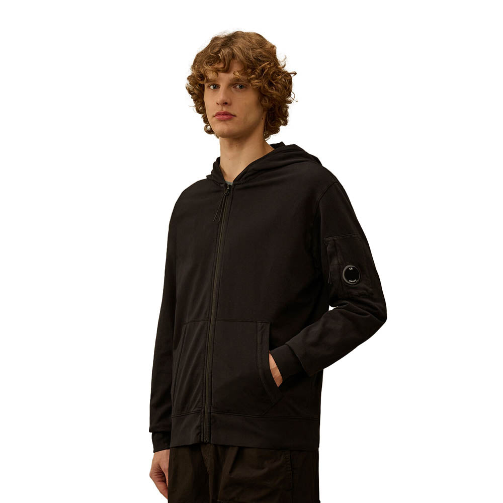 LIGHT FLEECE ZIP HOODED LENS SWEATSHIRT