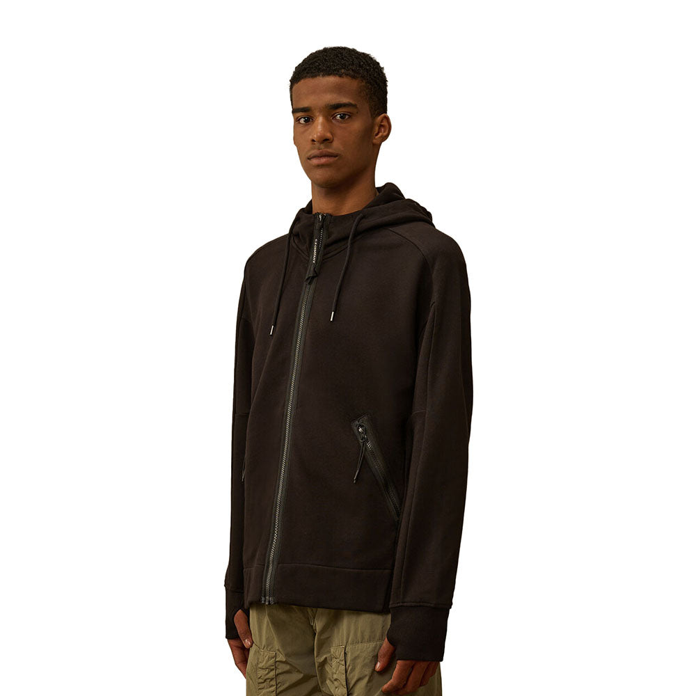 DIAGONAL RAISED FLEECE GOGGLE SWEATSHIRT