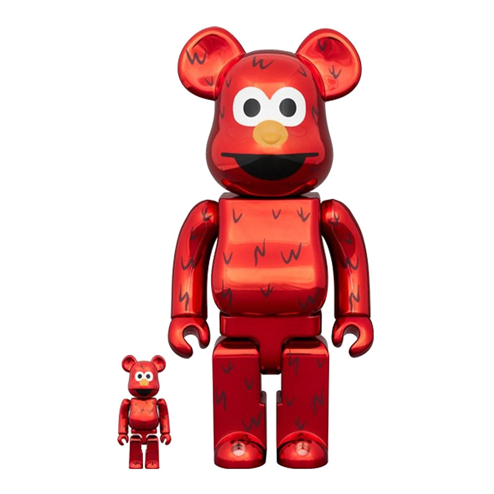 BEARBRICK 100% 400% SESAME STREET ELMO CHROME