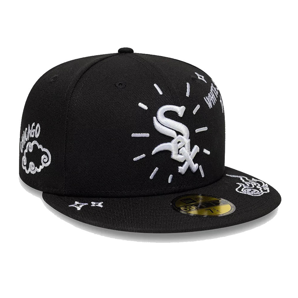 CHICAGO WHITE SOX MLB SCRIBBLE BLACK 59FIFTY CAP