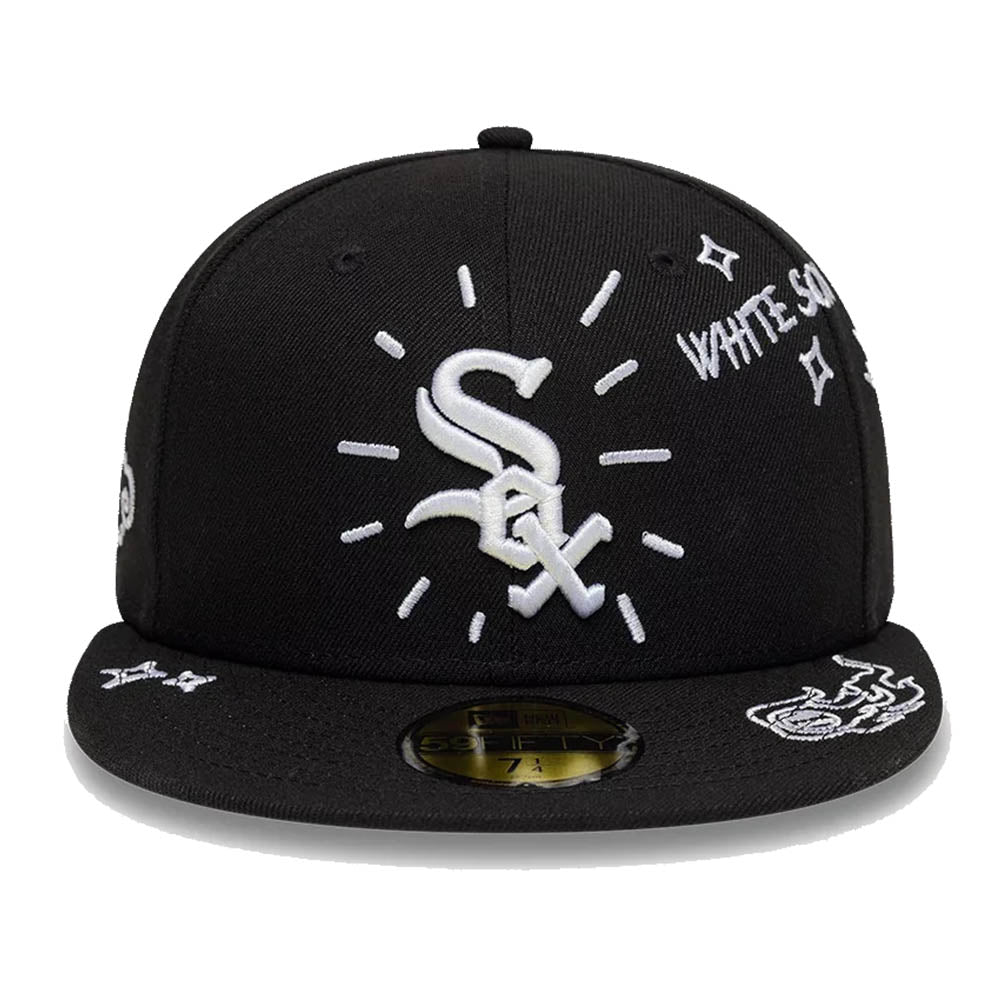 CHICAGO WHITE SOX MLB SCRIBBLE BLACK 59FIFTY CAP