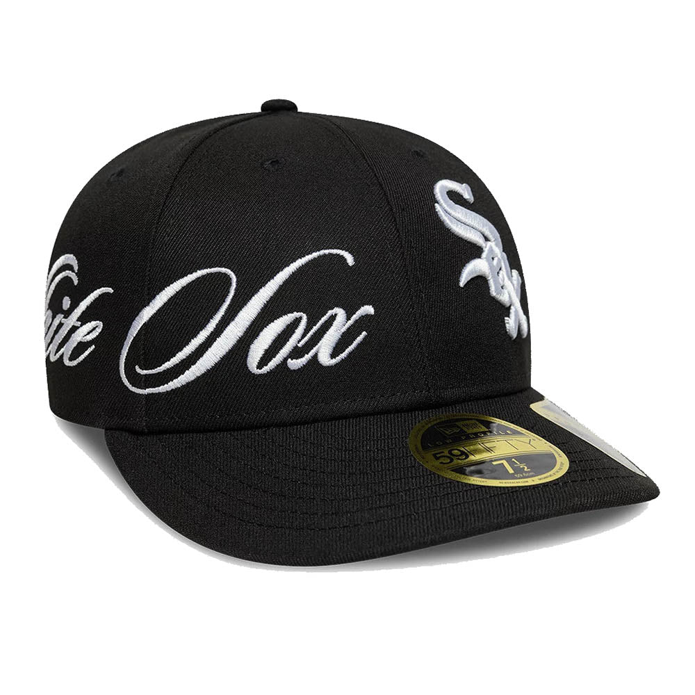 CHICAGO WHITE SOX MLB SIDE SCRIPT BLACK LOW PROFILE 59FIFTY CAP