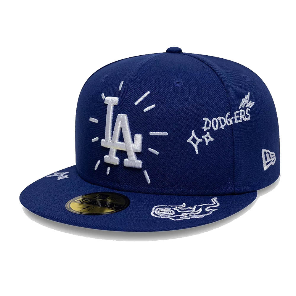 LA DODGERS MLB SCRIBBLE DARK BLUE 59FIFTY CAP