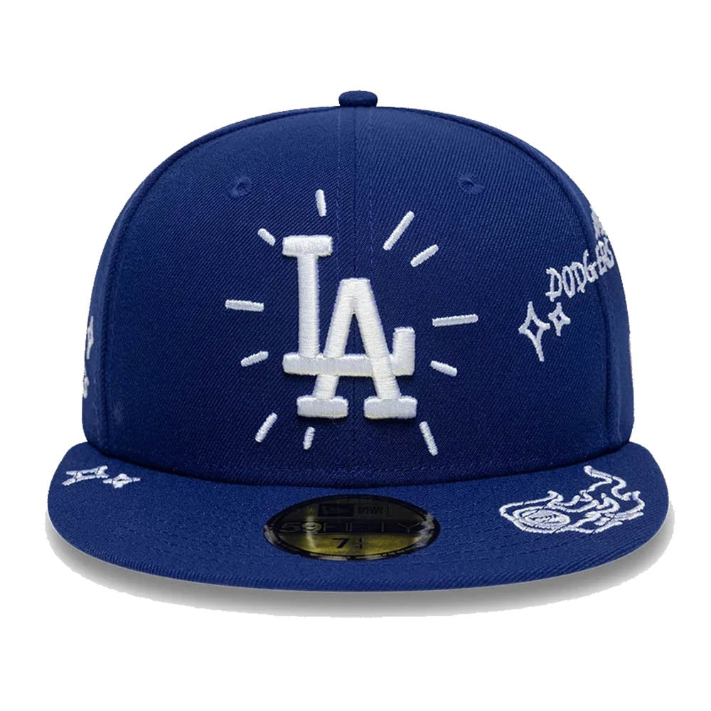 LA DODGERS MLB SCRIBBLE DARK BLUE 59FIFTY CAP
