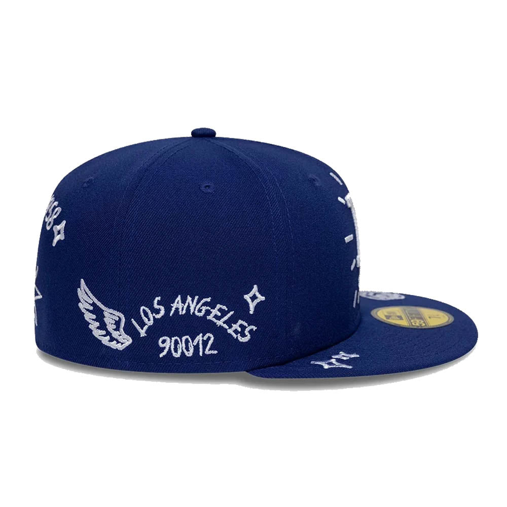 LA DODGERS MLB SCRIBBLE DARK BLUE 59FIFTY CAP