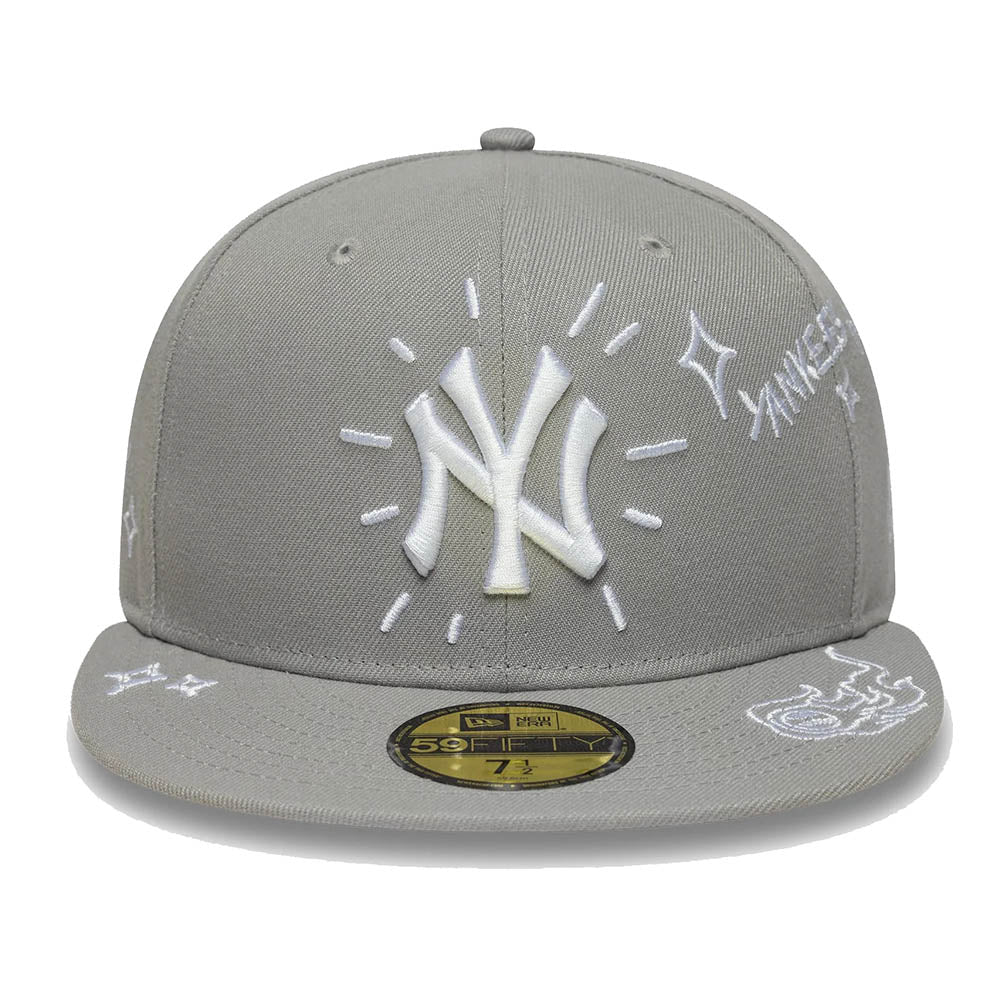 NEW YORK YANKEES MLB SCRIBBLE GREY 59FIFTY CAP