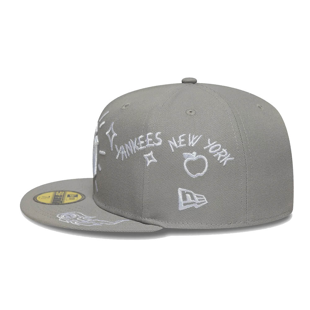 NEW YORK YANKEES MLB SCRIBBLE GREY 59FIFTY CAP