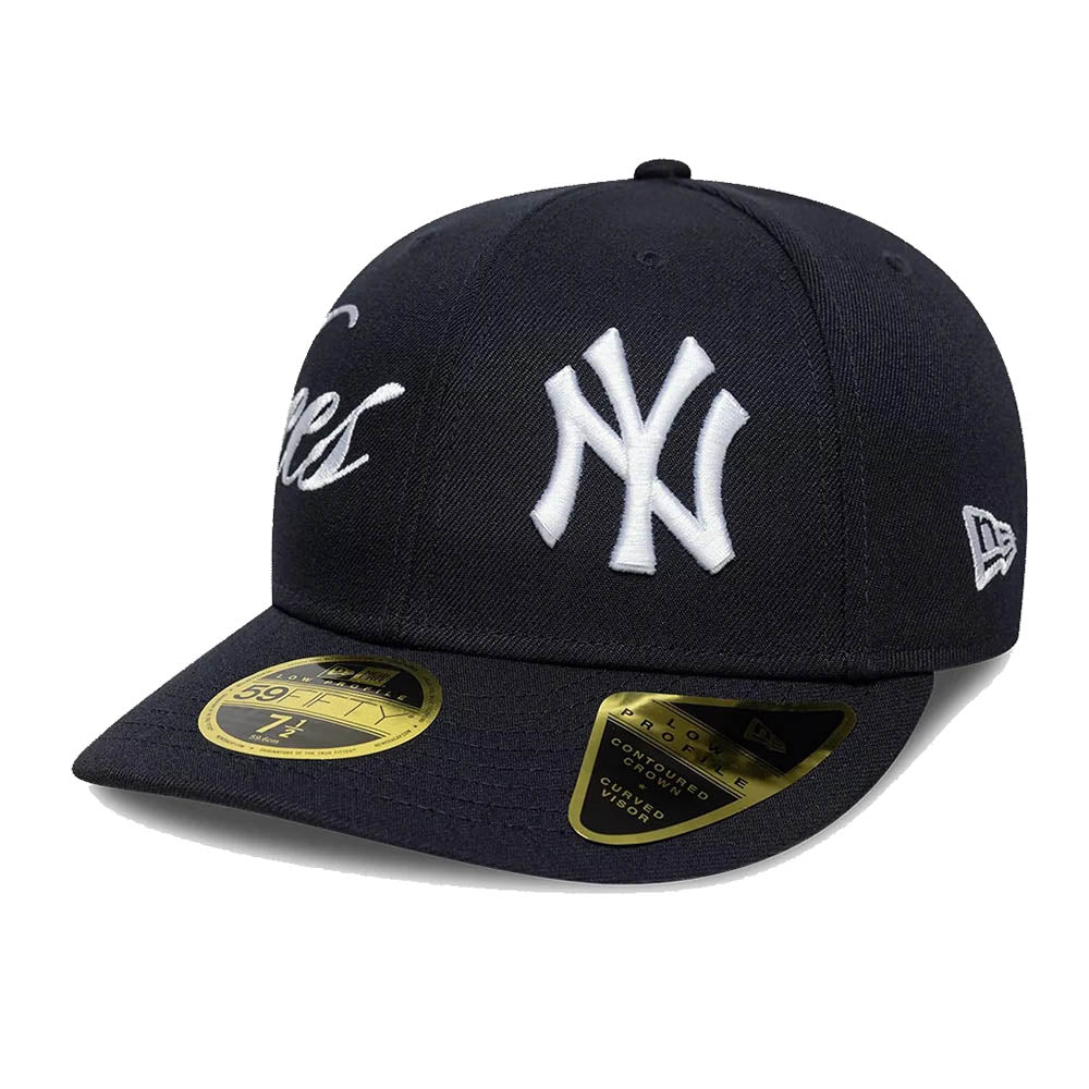 NEW YORK YANKEES MLB SIDE SCRIPT NAVY LOW PROFILE 59FIFTY CAP