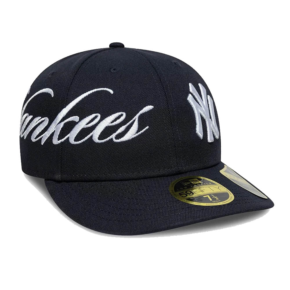 NEW YORK YANKEES MLB SIDE SCRIPT NAVY LOW PROFILE 59FIFTY CAP
