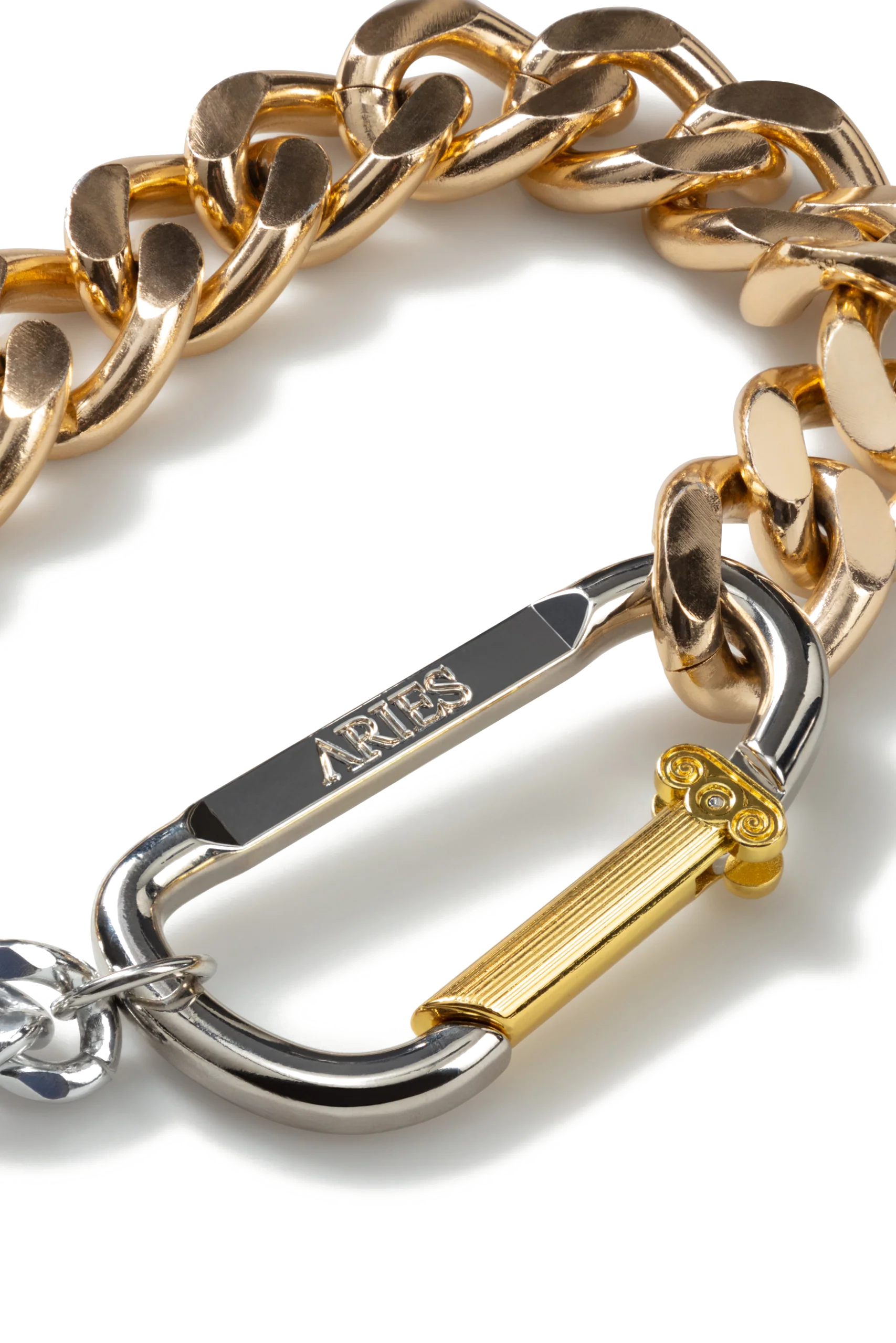COLUMNA CARABINER GOLD CHUNKY NECKLACE